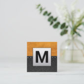 Brown Leather | Stielleder Quadratische Visitenkarte (Stehend Vorderseite)