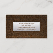 Brown Leather Stitched | Luxus Visitenkarte (Rückseite)