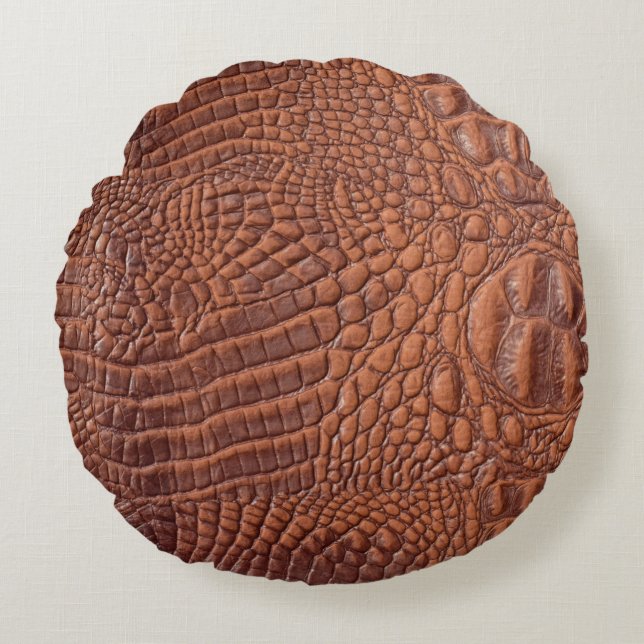 Brown leather texture backgrounddesign,fond,abstra rundes kissen (Vorderseite)