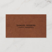 Brown Leather Texture Custom Text Visitenkarte (Vorderseite)