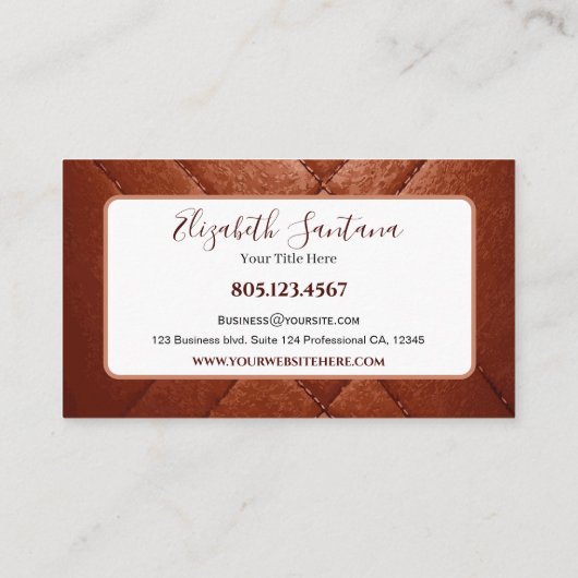 Brown Leather Visitenkarte (Rückseite)
