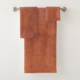 Brown-Leder Badhandtuch Set