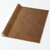 Brown-Leder-Blick Geschenkpapier (Ungerollt)