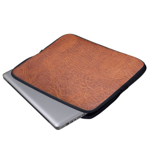 Brown-Leder Laptopschutzhülle (Vorne Knopf)