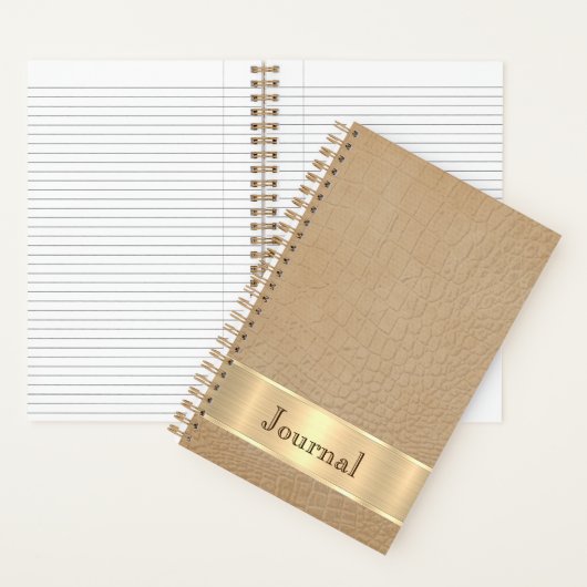 Brown Leder Look Journal Notizblock (Innen)