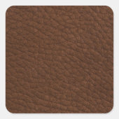 Brown-Leder Quadratischer Aufkleber (Vorderseite)