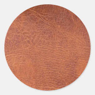 Brown-Leder Runder Aufkleber