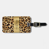 Brown Leopard Print Gepäckanhänger (Vorderseite horizontal)