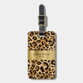 Brown Leopard Print Gepäckanhänger (Vorderseite vertikal)