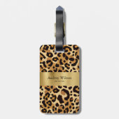 Brown Leopard Print Gepäckanhänger (Rückseite vertikal)