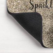 Brown Leopard Print Gold Glitter sparkle Mousepad (Ecke)