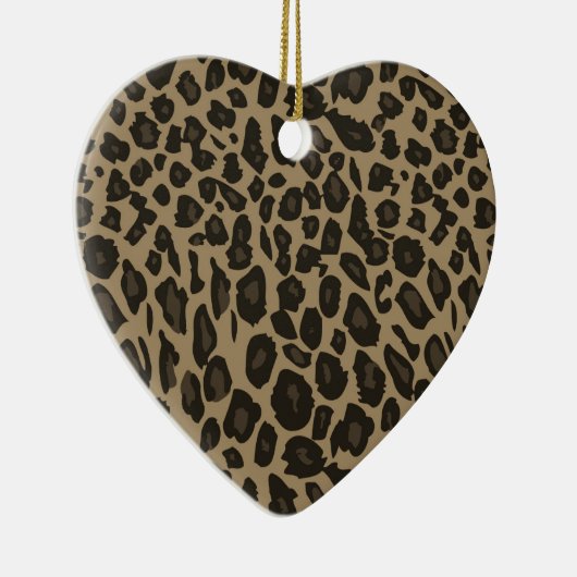 Brown Leopard Print Keramik Ornament (Rechts)