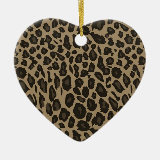 Brown Leopard Print Keramik Ornament (Vorne)