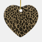 Brown Leopard Print Keramik Ornament (Hinten)