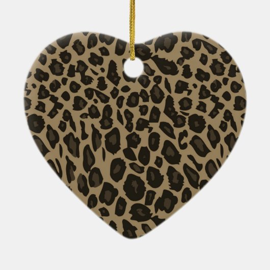 Brown Leopard Print Keramik Ornament (Hinten)