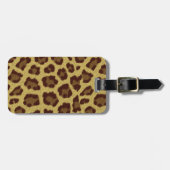 Brown Leopard Print Luggage Tag Gepäckanhänger (Vorderseite horizontal)