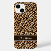 Brown Leopard Print Monogram Case-Mate iPhone Hülle (Rückseite)
