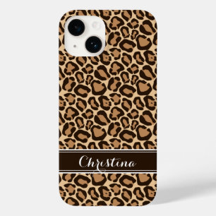 Brown Leopard Print Monogram Case-Mate iPhone Hülle