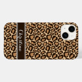 Brown Leopard Print Monogram Case-Mate iPhone Hülle (Rückseite (Horizontal))