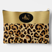 Brown Leopard Print Zubehörtasche (Rückseite)