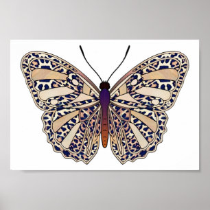 Brown-Leopard-Stellen - Schmetterlings-Plakat Poster