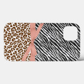 Brown Leopard Zebra Animal Pink Ribbon Case-Mate iPhone Hülle (Rückseite (Horizontal))