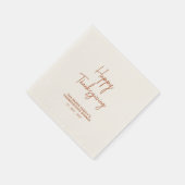 Brown Lettering Happy Thanksgiving Party Serviette (Ecke)