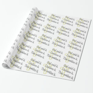 Brown Letters God sagte es Geschenkpapier