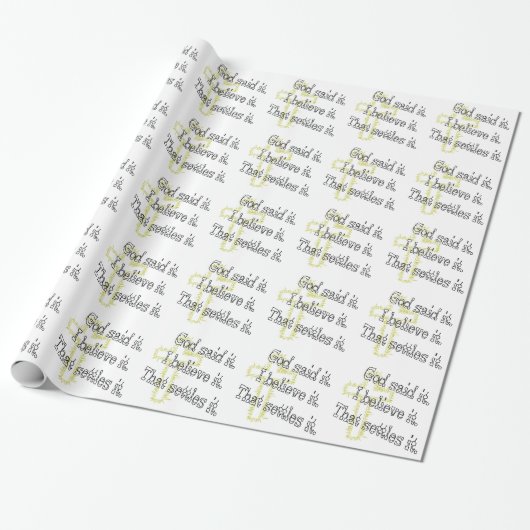 Brown Letters God sagte es Geschenkpapier (Ungerollt)