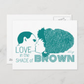 BROWN LIEBE in AQUA Postkarte (Vorne/Hinten)
