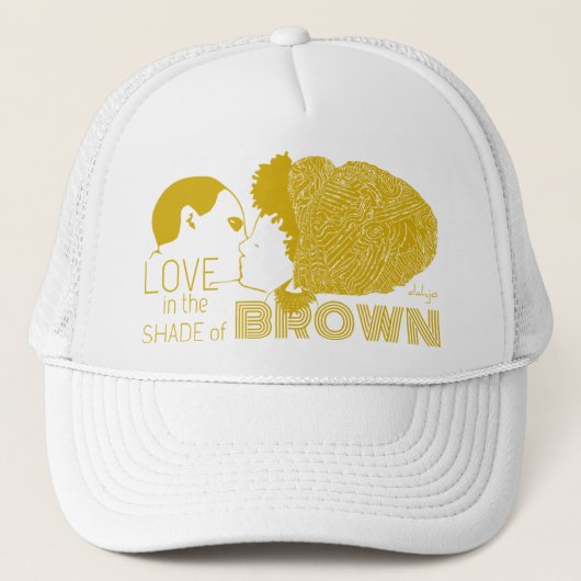 BROWN LIEBE in GOLD Truckerkappe (Vorderseite)