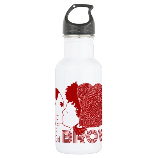 BROWN-LIEBE in RED Edelstahlflasche (Vorderseite)