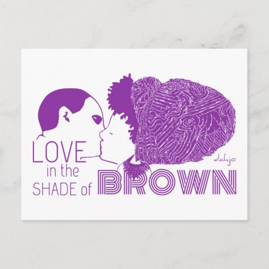 BROWN LIEBE LILA POSTKARTE (Vorderseite)