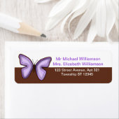 Brown & Lila Butterfly Address Labels (Insitu)