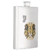 Brown Lion Monogram Flachmann (Rechts)