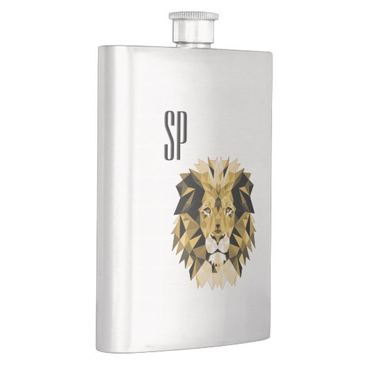 Brown Lion Monogram Flachmann (Rechts)