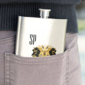 Brown Lion Monogram Flachmann (Beispiel)