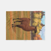 Brown Llama im Herbstweide Fleecedecke (Vorderseite (Horizontal))