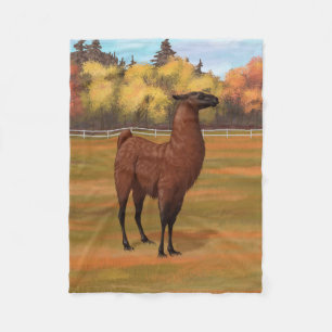 Brown Llama im Herbstweide Fleecedecke
