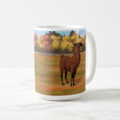 Brown Llama im Herbstweide Kaffeetasse (VorderseiteRechts)