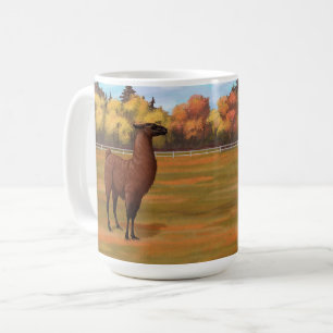 Brown Llama im Herbstweide Kaffeetasse