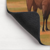 Brown Llama im Herbstweide Mousepad (Ecke)