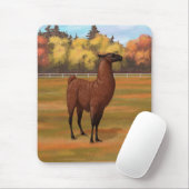 Brown Llama im Herbstweide Mousepad (Mit Mouse)