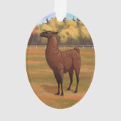 Brown Llama im Herbstweide Ornament (Rückseite)