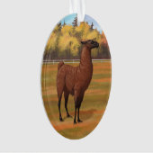 Brown Llama im Herbstweide Ornament (Vorderseite)
