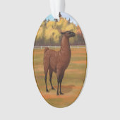 Brown Llama im Herbstweide Ornament (Vorderseite)