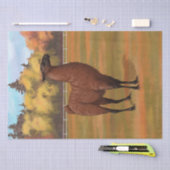 Brown Llama im Herbstweide Seidenpapier (Handwerk)