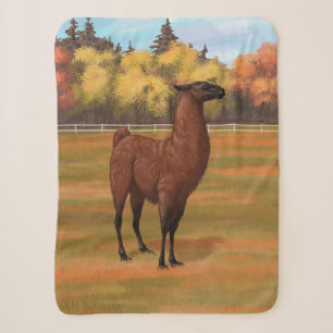 Brown Llama im Herbstweide Sherpadecke