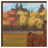 Brown Llama im Herbstweide Stoff (Nahaufnahme)