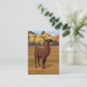 Brown Llama im Herbstweide Visitenkarte (Stehend Vorderseite)